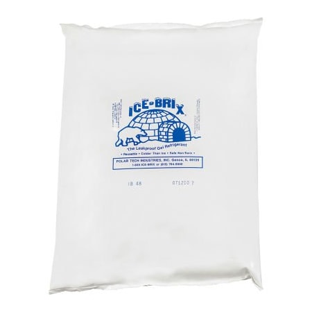 The Packaging Wholesalers Ice-Brix Cold Packs, 48 Oz., 10-1/4"L x 8"W x 1-1/2"H, White/Blue, 12/Pack IB48BPD